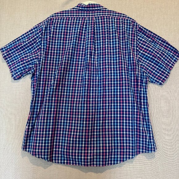 Brooks Brothers Regent 1818 Short Sleeve Button-Down Shirt XXL Blue Pink Check - Picture 6 of 6